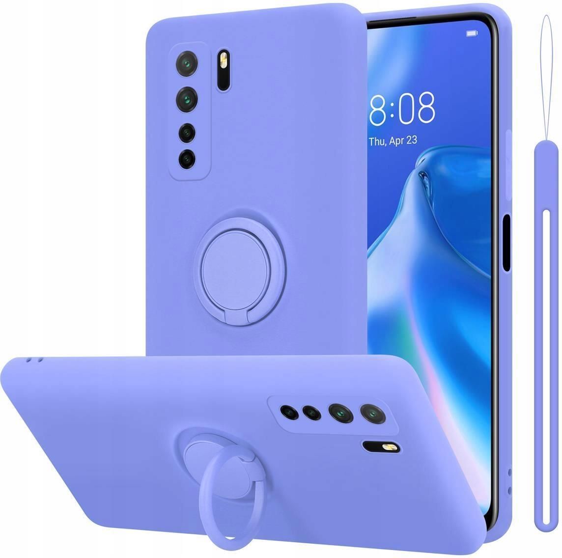Cadorabo Estuche Compatible con Huawei Nova 6 SE / P40 Lite/Nova 7i - Óptica de Rayas en Crimson Rosa - Funda Protectora de Silicona TPU y Parte