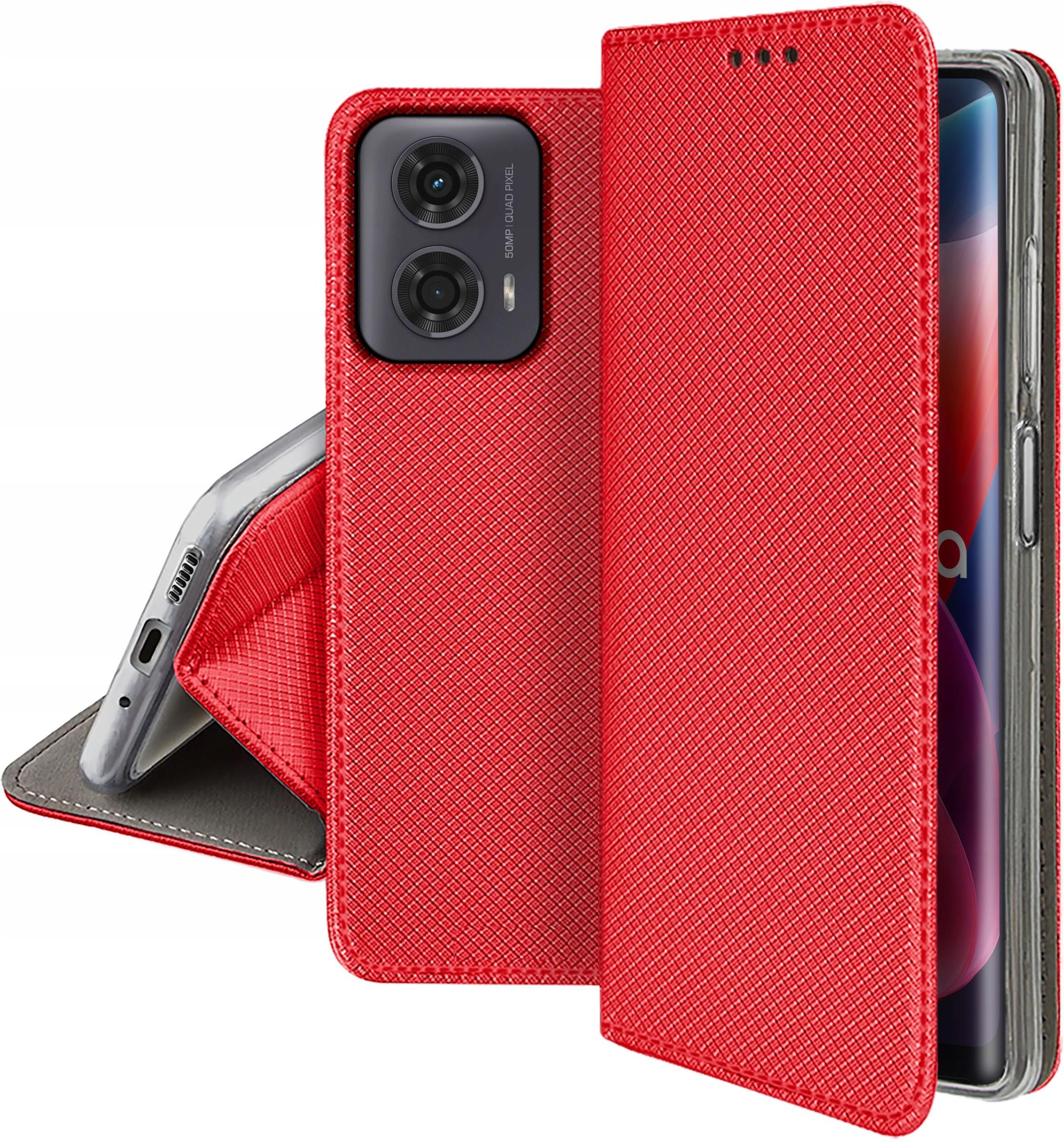 Custodia HONLEN Per Motorola Moto E14 / G04S / G04 / G24 / G24 Power – Cover Aziendale Con Retro In Pelle PU, Azzurro, Angoli Rinforzati