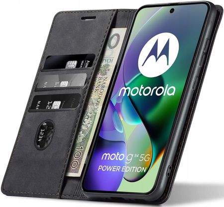 Nela-Styl Etui Skórzane Magnetyczne Do Motorola Moto G54 5G Power Edition +Szkło
