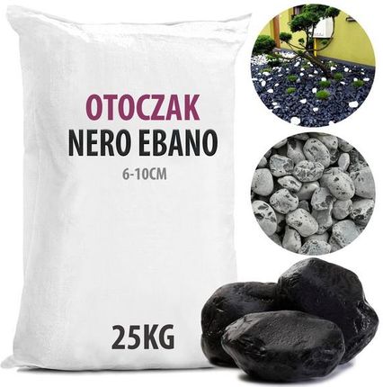 Duże Kamienie Otoczaki Ozdobne Nero Ebano 6-10cm Czarne Kamienie Nero Ebano Dodają Niesamowitego Uroku W Każdym Ogrodzie