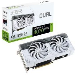 Asus Dual GeForce RTX 4070 SUPER OC Edition Biały 12GB GDDR6X (90YV0K84M0NA00)