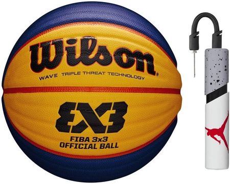 Wilson Zestaw do koszykówki Piłka FIBA 3x3 Streetball + Pompka Air Jordan