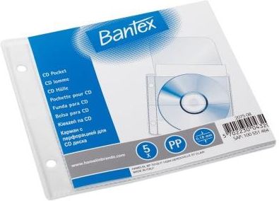 Bantex Koszulki Na 1 Płytę Cd 130x150mm Op. 5 Szt.