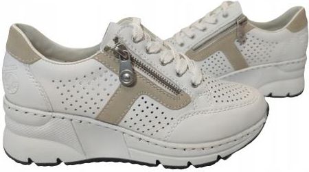 Rieker sneakersy ażurowe N6304-80 Biały r.40