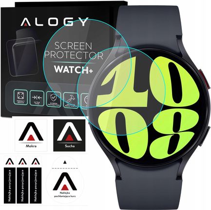 Alogy 2X Szkło Hartowane 9H Do Samsung Galaxy Watch 6 44Mm Zestaw Instalacyjny