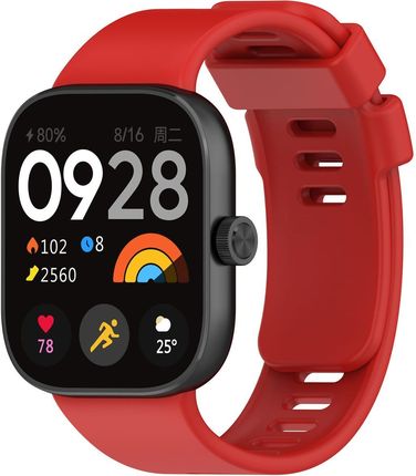 Bizon Pasek Strap Watch Silicone Do Xiaomi Redmi 4 / Band 8 Pro, Czerwony