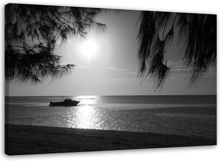Feeby Obraz Na Płótnie Tropikalna Plaża Czarno Biały 100X70