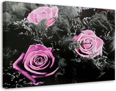Feeby Obraz Na Płótnie Różowe Róże W Tajemniczym Ogrodzie 60X40