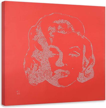 Feeby Obraz Na Płótnie Postać Marilyn Monroe Czerwonym Tle 50X50