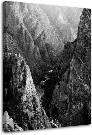 Feeby Obraz Krajobraz Górski Czarno Biały 80X120