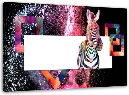 Feeby Obraz Na Płótnie Kolorowa Zebra Abstrakcja Dla Dzieci 120X80