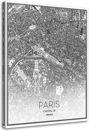 Feeby Obraz Na Płótnie Paryż Plan Miasta 70X100