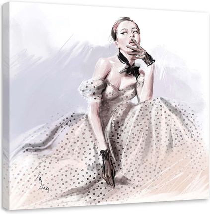 Feeby Obraz Na Płótnie Paryż Kobieta Moda Sukienka Elegancja Irina Sadykova 30X30