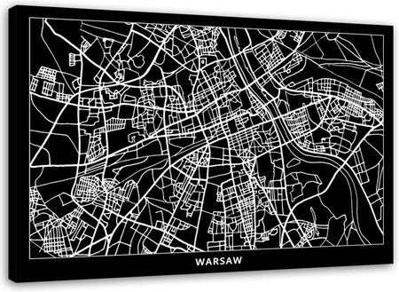 Feeby Obraz Na Płótnie Warszawa Plan Miasta 120X80