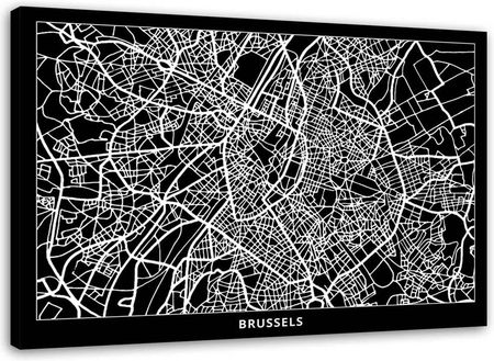 Feeby Obraz Na Płótnie Bruksela Plan Miasta 90X60