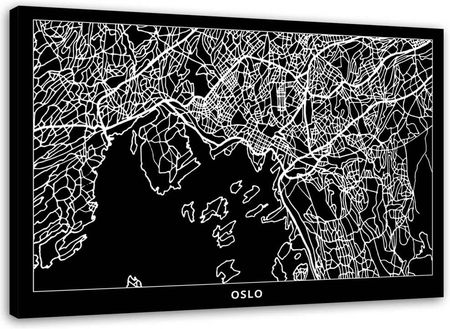 Feeby Obraz Na Płótnie Oslo Plan Miasta 90X60