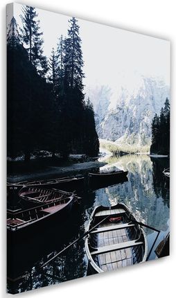Feeby Obraz Na Płótnie Łódki Jeziorze Z Widokiem Góry Dmitry Belov 40X60