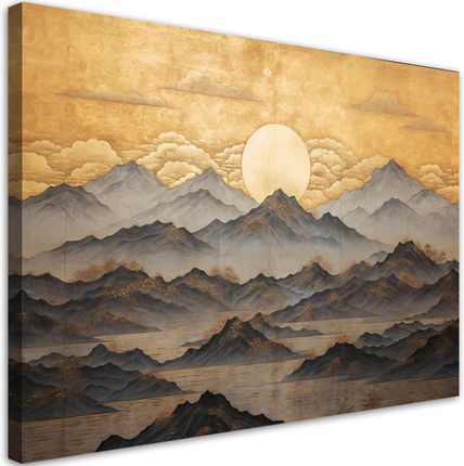 Obraz Ai Złoty Krajobraz Górski 120X80