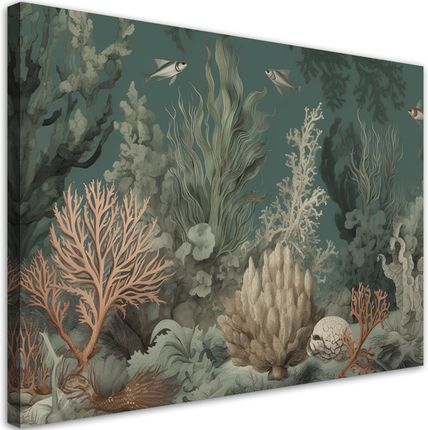 Obraz Do Łazienki Koralowce I Ryby 60X40