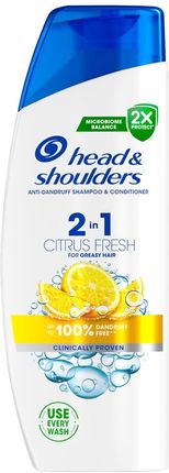 Head & Shoulders Citrus Fresh 2V1 Szampon Do Włosów Przetłuszczających Się 330 ml