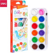 Zdjęcie Farby Akwarelowe Deli Seria Colorun 12 Kolorów + Pędzelek - Radzymin