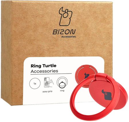 Bizon Uchwyt Na Palec Accessories Ring Turtle Uniwersalny Czerwony