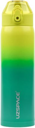 Kubek termiczny stalowy 500ml Termos na napoje z ustnikiem Uzspace żółto-zielony