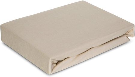 Prześcieradło Jersey Z Gumką 140X200 Beżowe Na Wysoki Materac 30 Cm 190 G M2