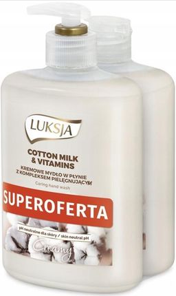Luksja Zestaw Creamy Cotton Milk&Vitamins Mydło W Płynie 500ml + Zapas