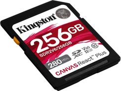 Zdjęcie Kingston SDXC 256GB Canvas React Plus SDXC UHS-II 280R/100W U3 V60 - Tomaszów Mazowiecki
