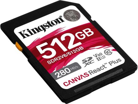 Kingston SDXC 512GB Canvas React Plus SDXC UHS-II 280R/100W U3 V60