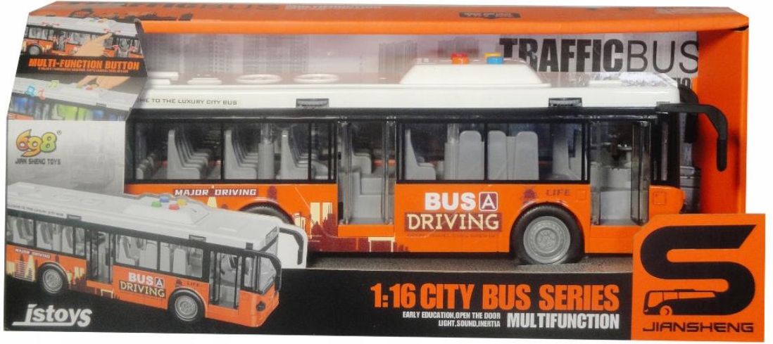 Dromader Pomarańczowy Autobus Miejski Z Dźwiękiem I Światłem Otwierane ...