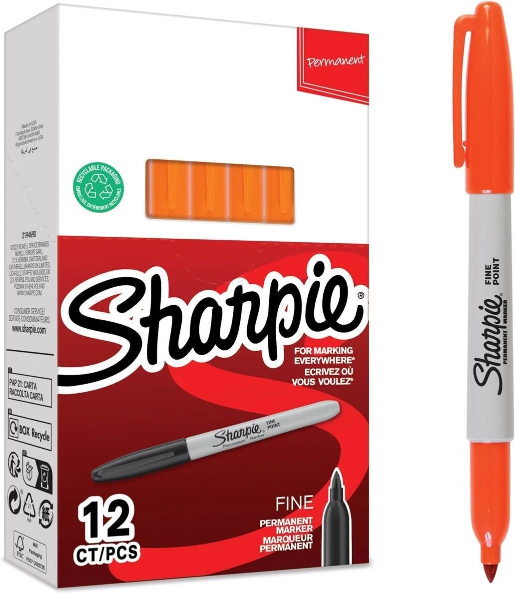 Sharpie Permanent Marker Fine Orange 12-Tuck (2025036) - Ceny i opinie ...