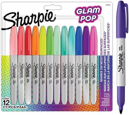 Sharpie Permanent Marker Fine Glam Pop 12-Blister (2198780)
