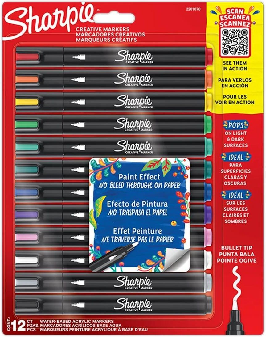 Zdjęcie Sharpie Creative Marker Assorted Colours 12-Blister (2201070) - Pakość