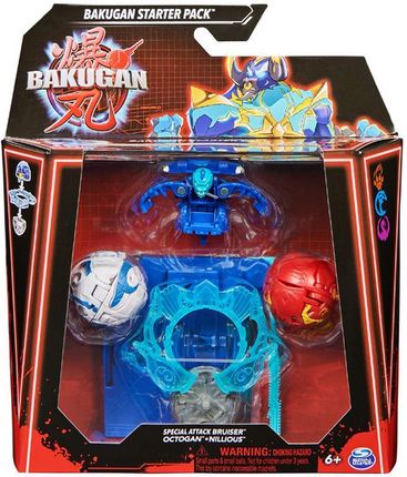 Spin Master Bakugan Starter Pack Gra Strategiczna + Figurki Bruiser Octogan I Nillious 20142087