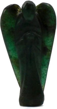 Brahmashop Ręcznie Rzeźbiony Anioł Z Kamienia Szlachetnego Zielony Awenturyn (GEMF30)