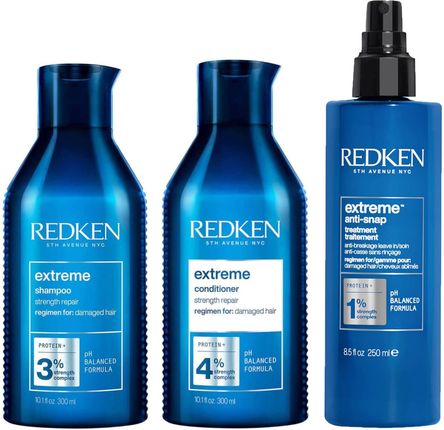 Redken Extreme Shampoo Conditioner And Anti Snap Treatment Routine For Damaged Hair
