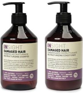 Insight Damaged Hair Zestaw Do Włosów Zniszczonych Szampon 400ml Odżywka 400ml