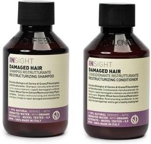 Insight Damaged Hair Zestaw Do Włosów Zniszczonych Szampon 100ml Odżywka 100ml