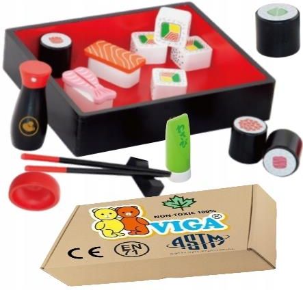 Viga Drewniane Sushi Zabawki Edukacyjne Jedzenie Do Zabawy W Kuchni Montessori