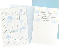 Zdjęcie Kukartka Karnet B6 Urodziny Roczek Chmurka Niebieska - Buk