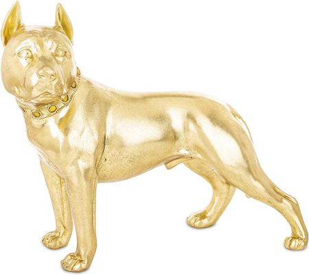 Złota figurka pies amstaf dekoracja ozdoba na prezent 166145