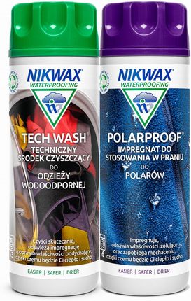 Nikwax Zestaw Do Pielęgnacji Odzieży Outdoor Tech Wash I Polar Proof 2X300Ml