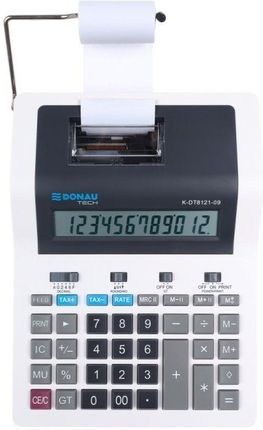 Donau Tech Kalkulator Drukujący K-Dt8121-09 12-Cyfrowy Biały (KAP753)