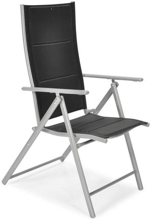 Edomator Krzesło Ogrodowe Składane Aluminiowe Modena Czarne 153129