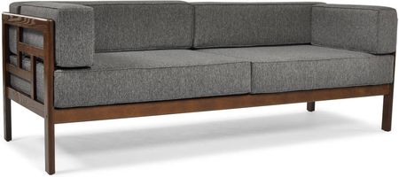 Edomator Sofa Ogrodowa Drewniana 3-Osobowa Eden Ciemny Brąz Grafit 153267