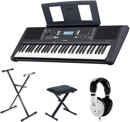 Keyboard Yamaha PSR-E373 + statyw + ława + słuchawki