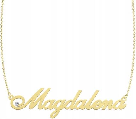 Złoty Naszyjnik z Imieniem Magdalena 925 DEDYKACJA GRATIS