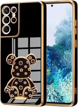 Itel Etui Glamour 6D Do Samsung S21 Ultra Miś Uchwyt Podstawka Bear Silikon Case